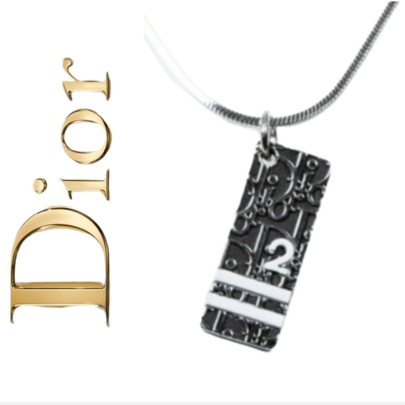 🧧NWOT Christian Dior Trotter Silver Necklace & BAG🏆+GIFT(COPY) - Picture 1 of 10